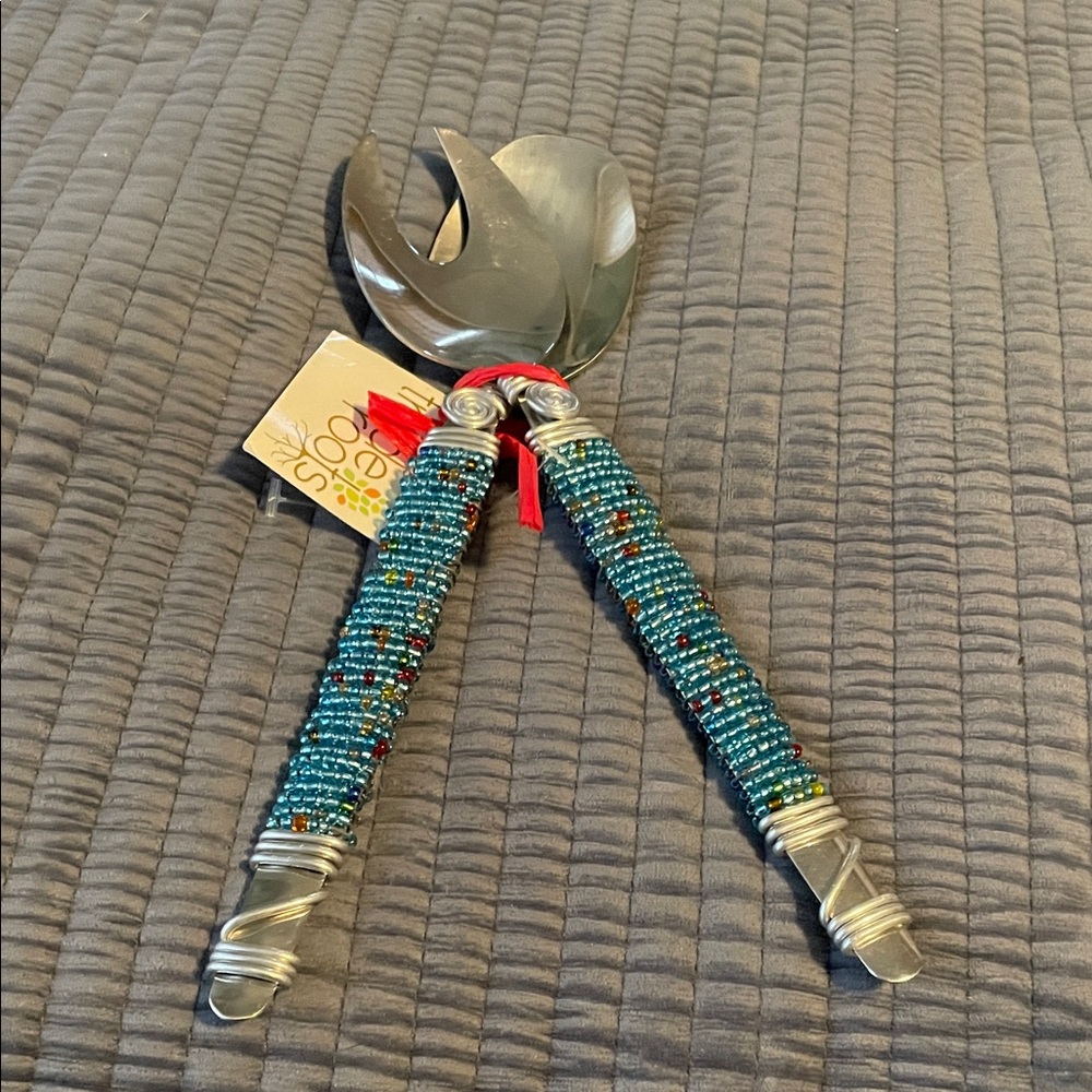 Beaded Handle Salad Servers